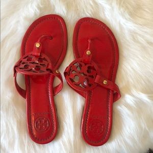 Tory Burch Miller Sandals- Red Patent